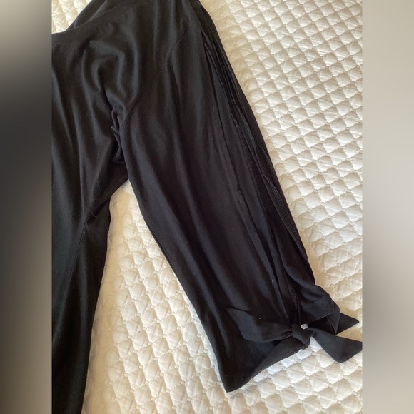 Cache Asymmetrical Ruched Side Open Sleeve Jersey Black Dress L - Picture 8 of 13